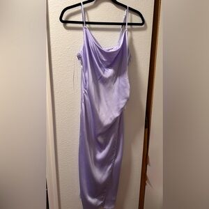 re:named Lilac Raya Satin Slip Dress